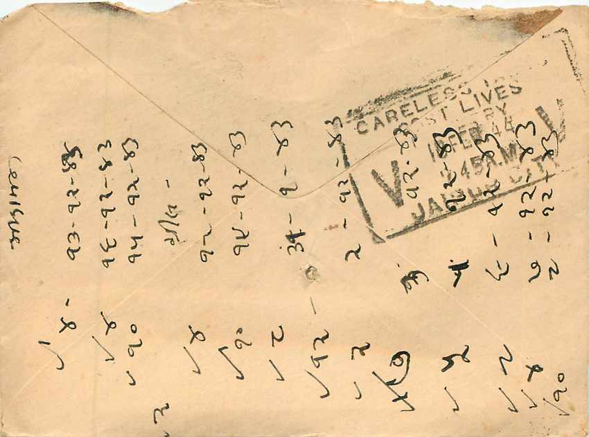 Inde India Entier Postal Stationary  — Rückseite