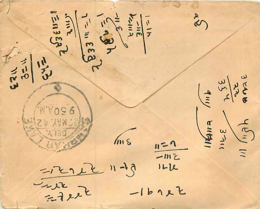 Inde India Entier Postal Stationary  — Verso
