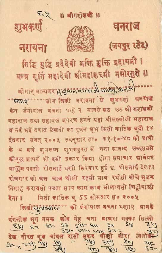 Inde India Jaipur Cover Card  — Rückseite
