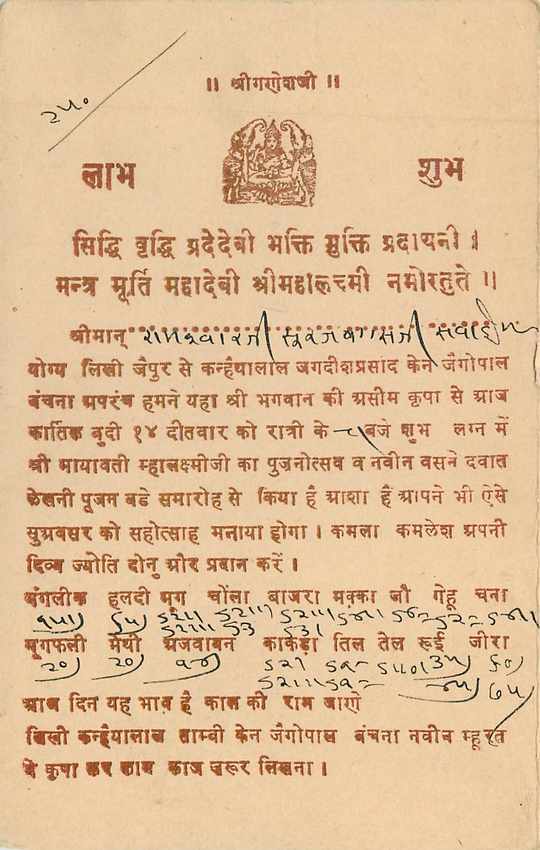 Inde India Jaipur Cover Card  — Rückseite