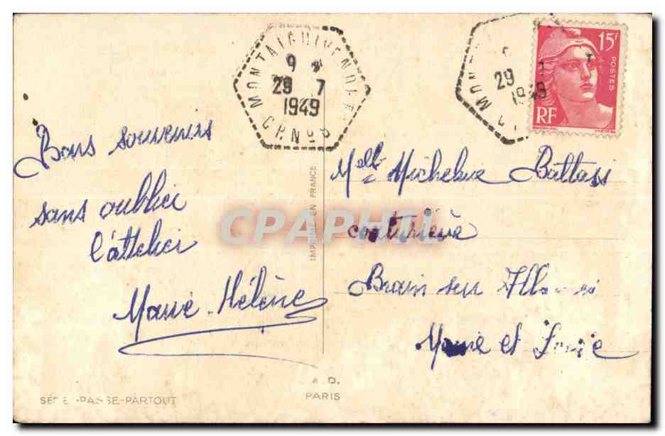 CPA Fantaisie Une pensee Fer a cheval — Rückseite