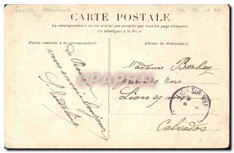 Rouen CPA Jardin de l'hotel de ville La centaure et abside de St Ouen — Verso