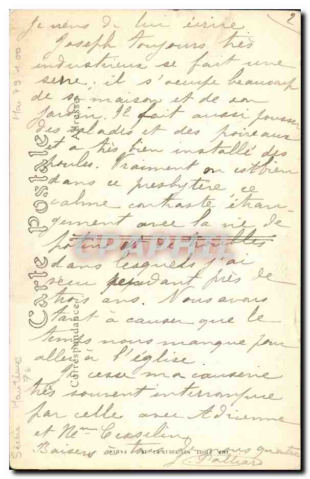 Rouen CPA Quartier Martainville Vieilles maisons sur l'aubette — Verso