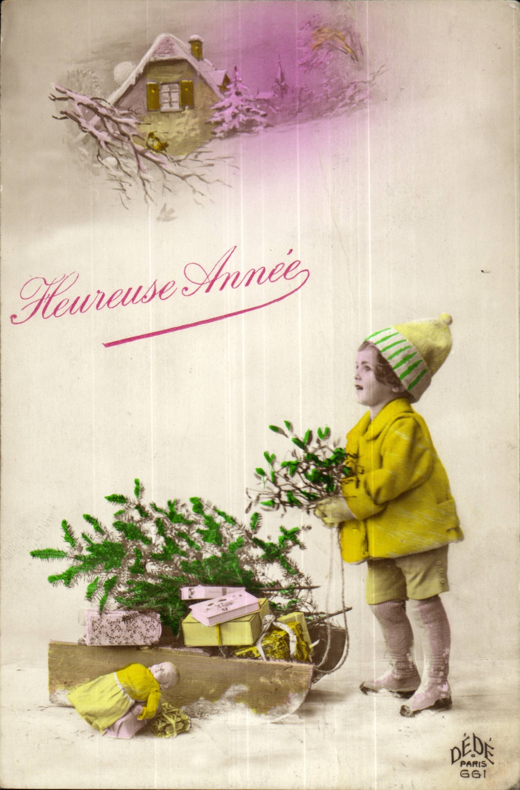 CPA Fantaisie Heureuse annee (enfant)