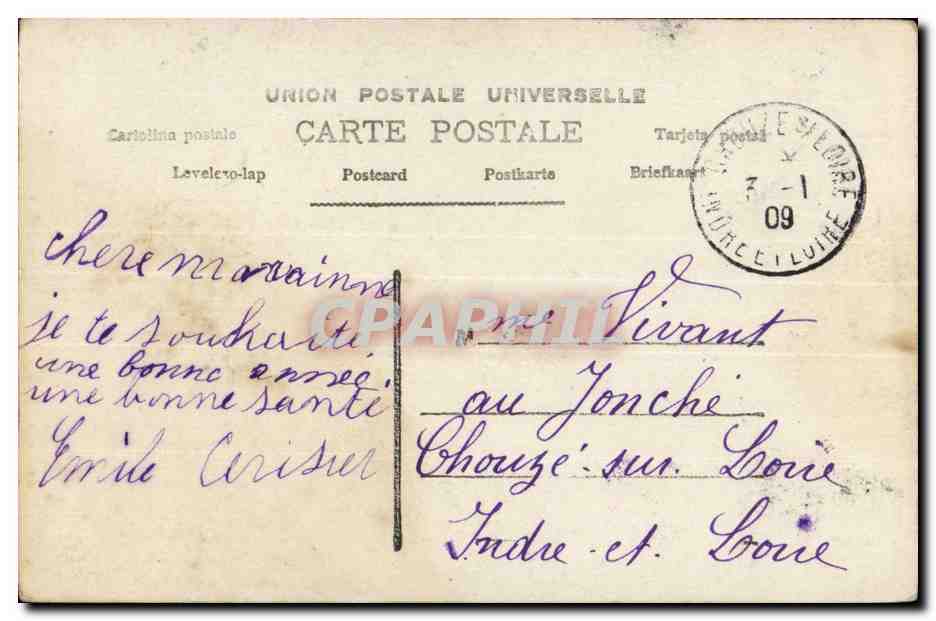 CPA Fantaisie Bonne Annee (enfant) — Verso