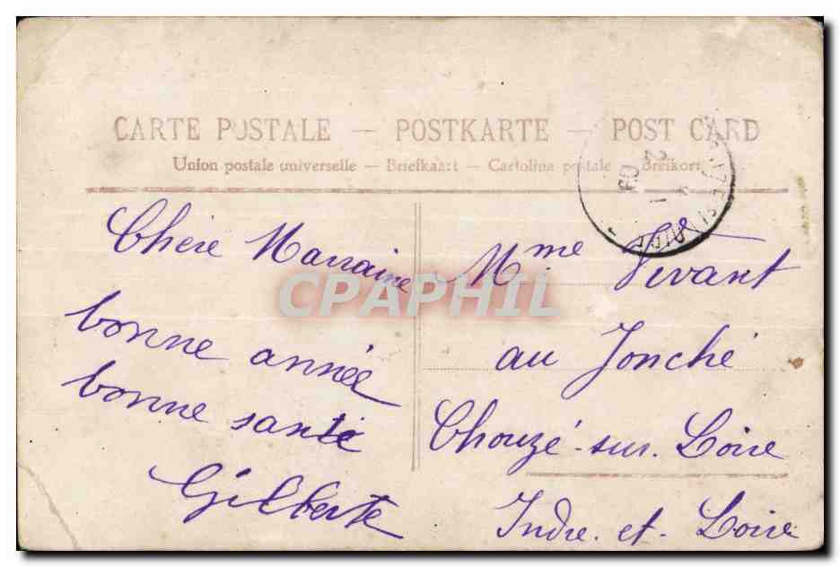 CPA Fantaisie Enfant Allo Allo Bonne annee (telephone) — Rückseite