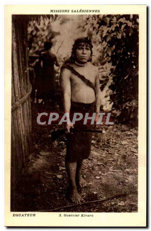 CPA Missions salesiennes Equateur Equator Guerrier Kivaro