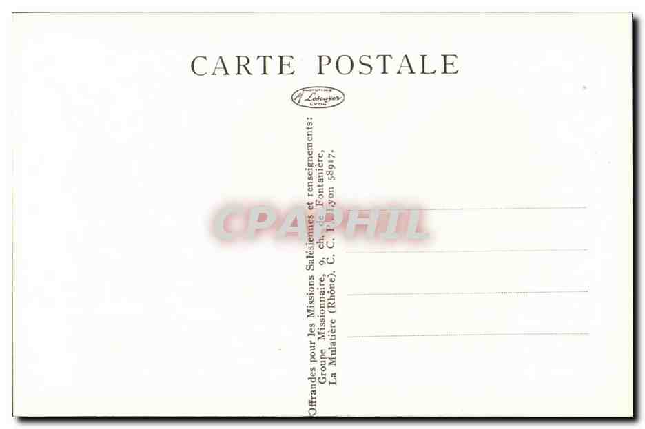 CPA Missions salesiennes Congo belge Type de coiffure indigene — Rückseite