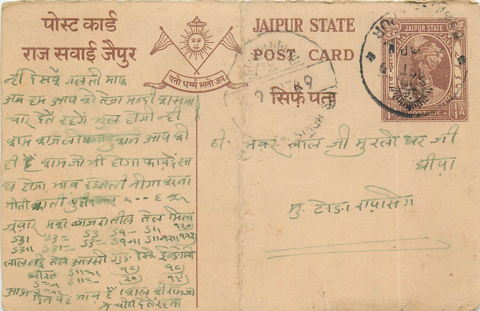 Inde India Jaipur Cover Card 
