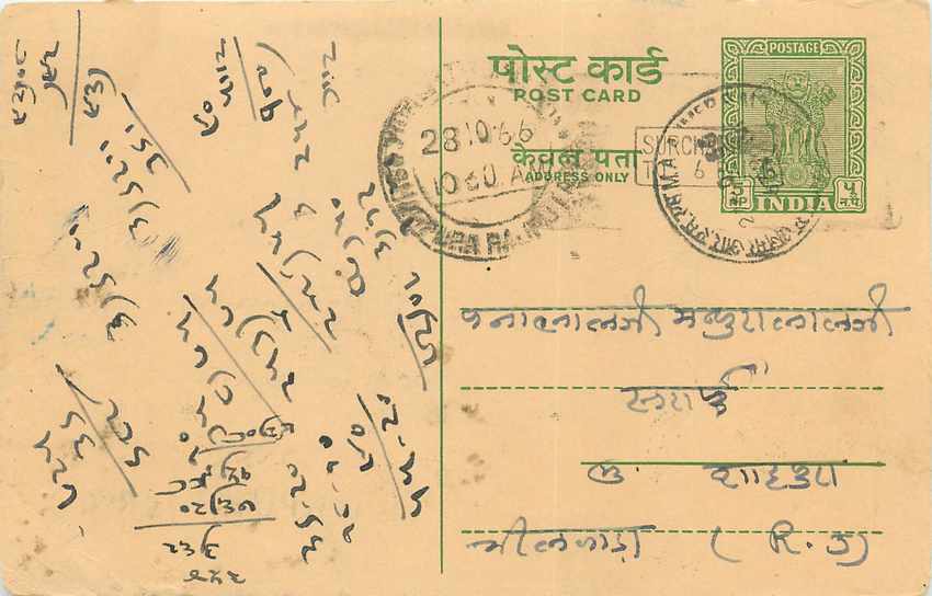 Inde India Entier Postal Stationary Tigre
