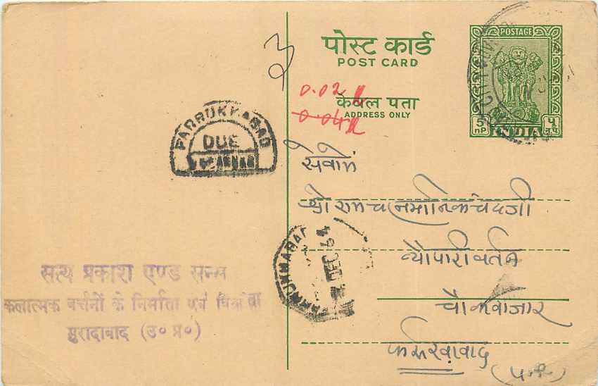 Inde India Entier Postal Stationary Tigre