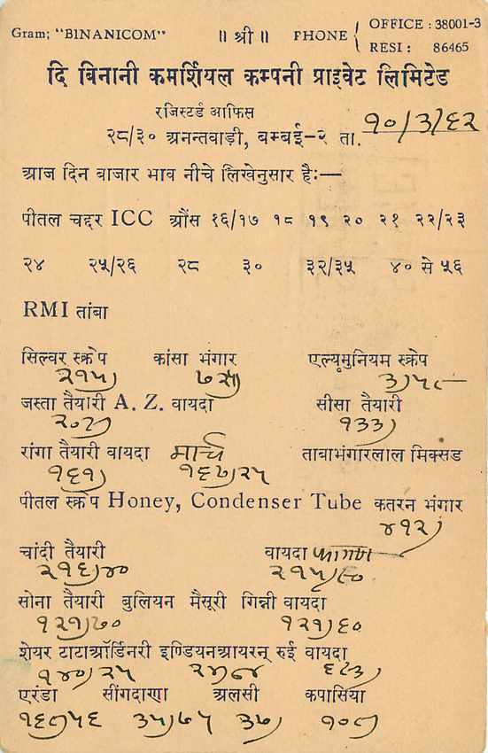 Inde India Entier Postal Stationary Tigre — Verso