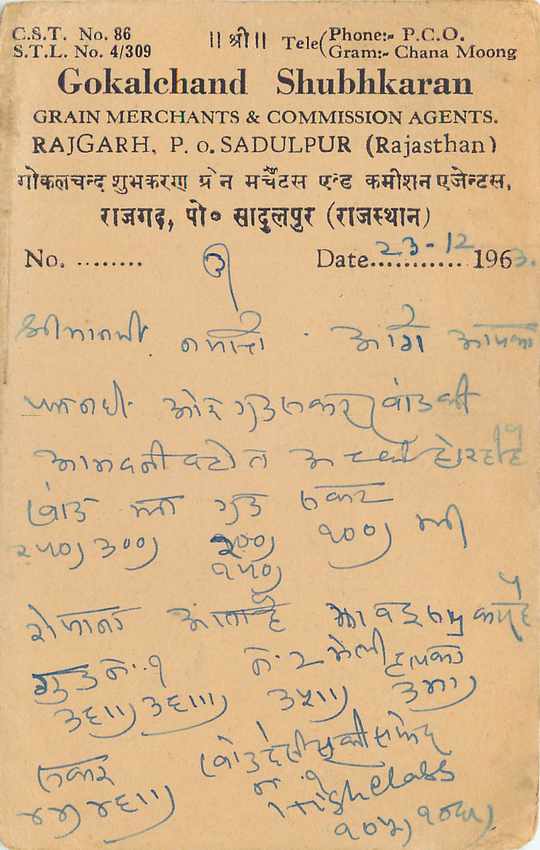 Inde India Entier Postal Stationary Tigre — Verso