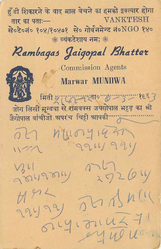 Inde India Entier Postal Stationary Tigre — Verso