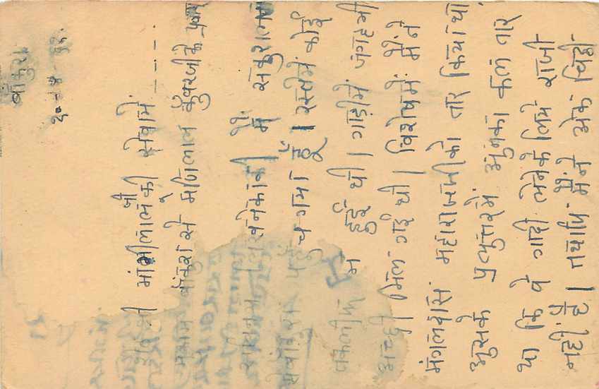 Inde India Entier Postal Stationary Tigre — Verso