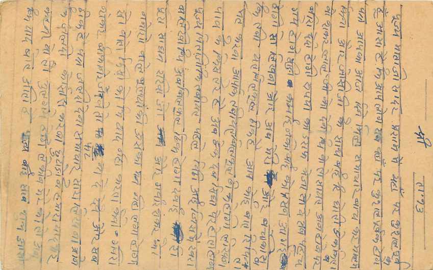 Inde India Entier Postal Stationary Tigre — Verso