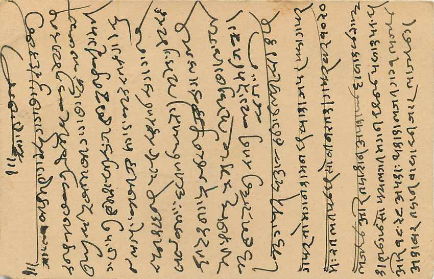 Inde India Entier Postal Stationary Tigre — Verso