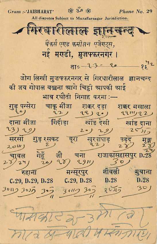 Inde India Entier Postal Stationary Tigre — Verso
