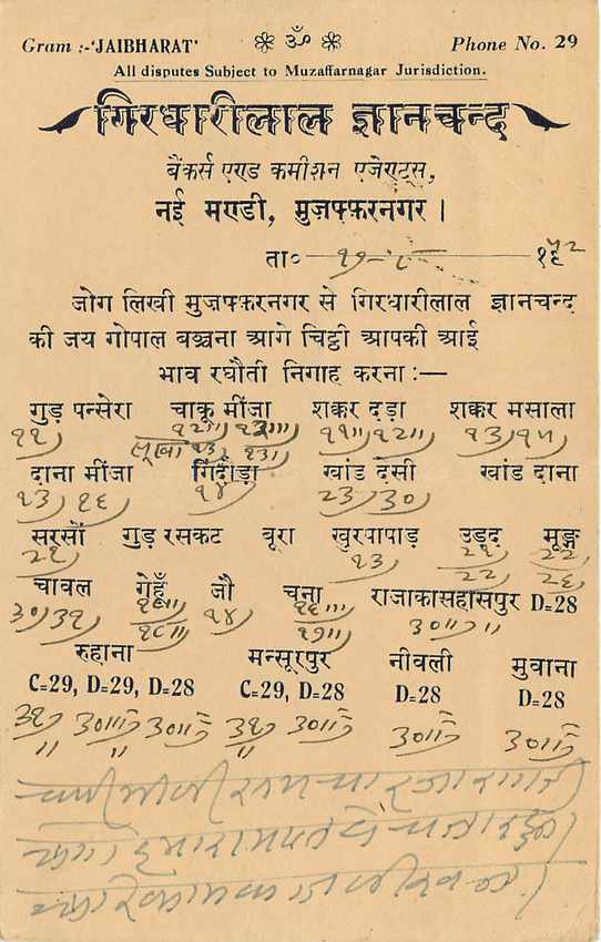 Inde India Entier Postal Stationary Tigre — Verso