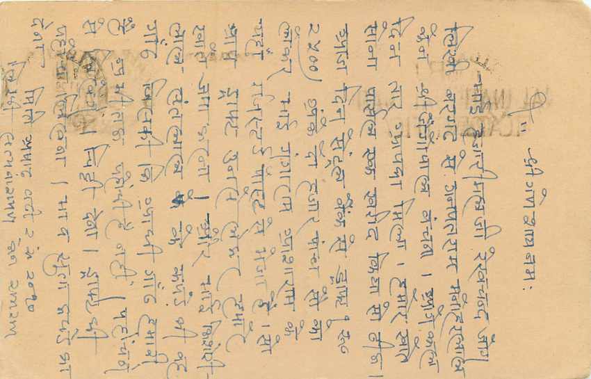 Inde India Entier Postal Stationary Tigre — Verso