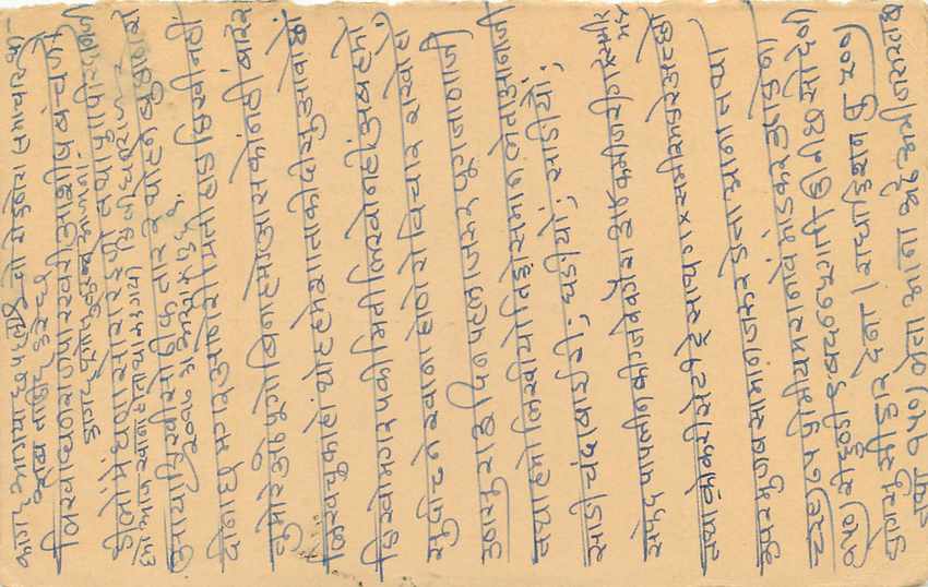 Inde India Entier Postal Stationary Tigre — Verso