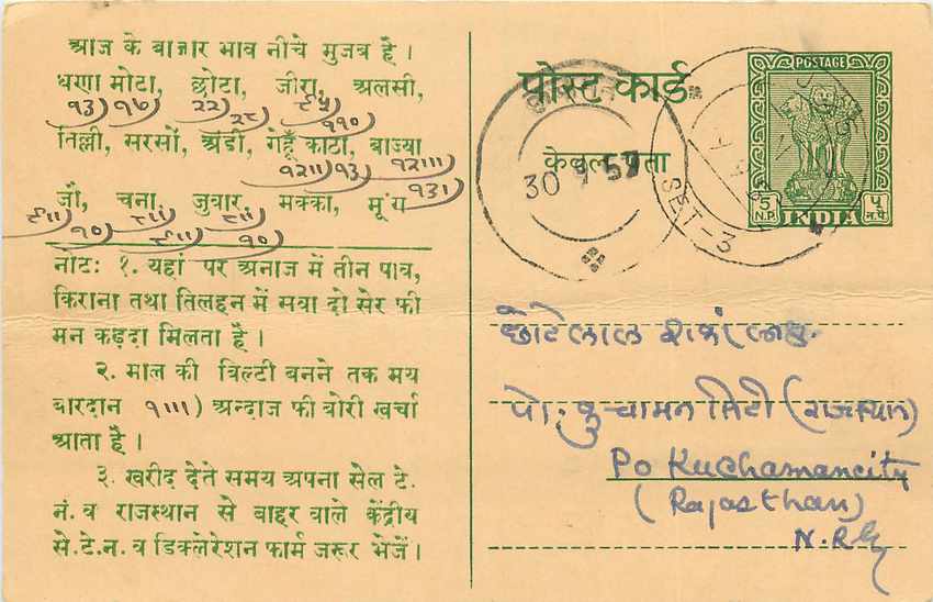 Inde India Entier Postal Stationary Tigre