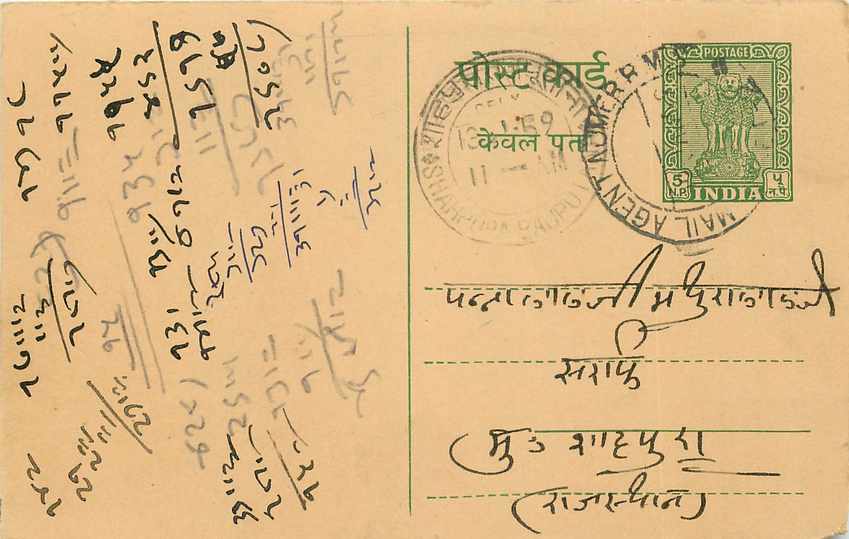 Inde India Entier Postal Stationary Tigre