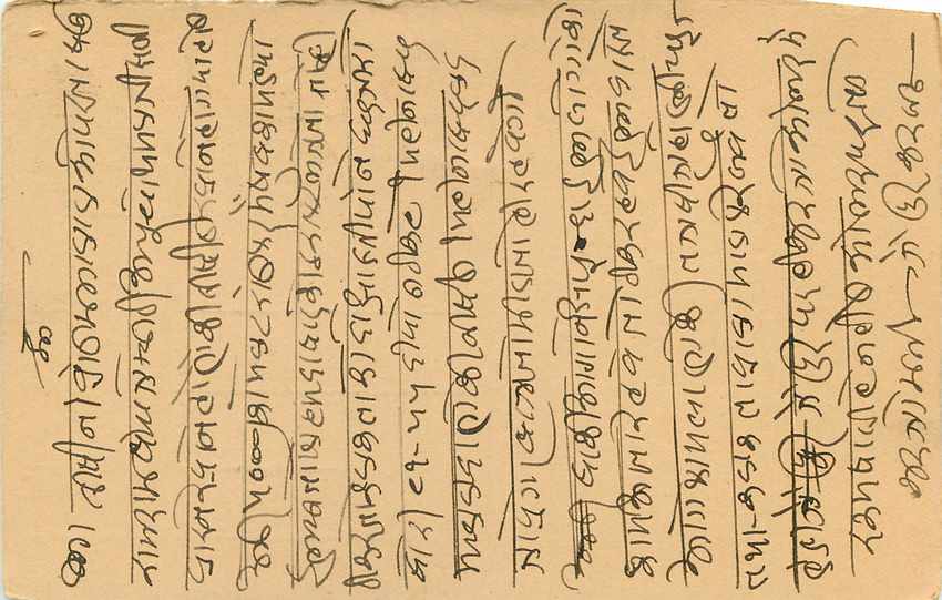 Inde India Entier Postal Stationary Tigre — Verso