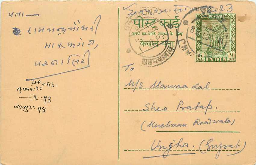Inde India Entier Postal Stationary Tigre