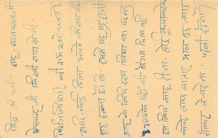 Inde India Entier Postal Stationary Tigre — Verso
