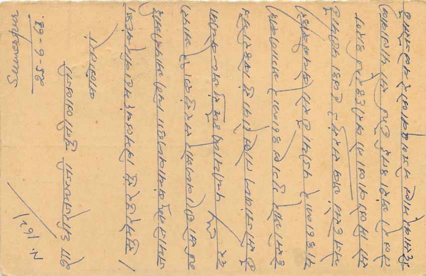 Inde India Entier Postal Stationary Tigre — Verso