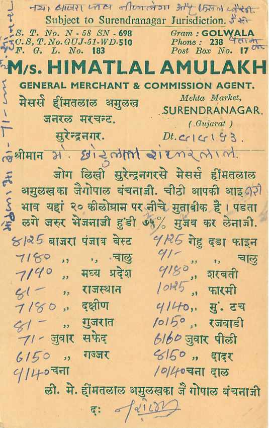 Inde India Cover Card  — Verso
