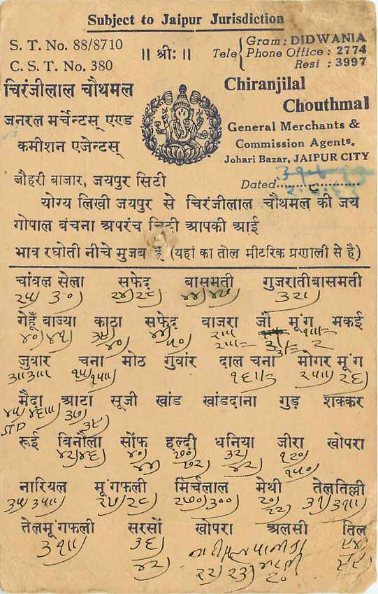 Inde India Cover Card  — Verso
