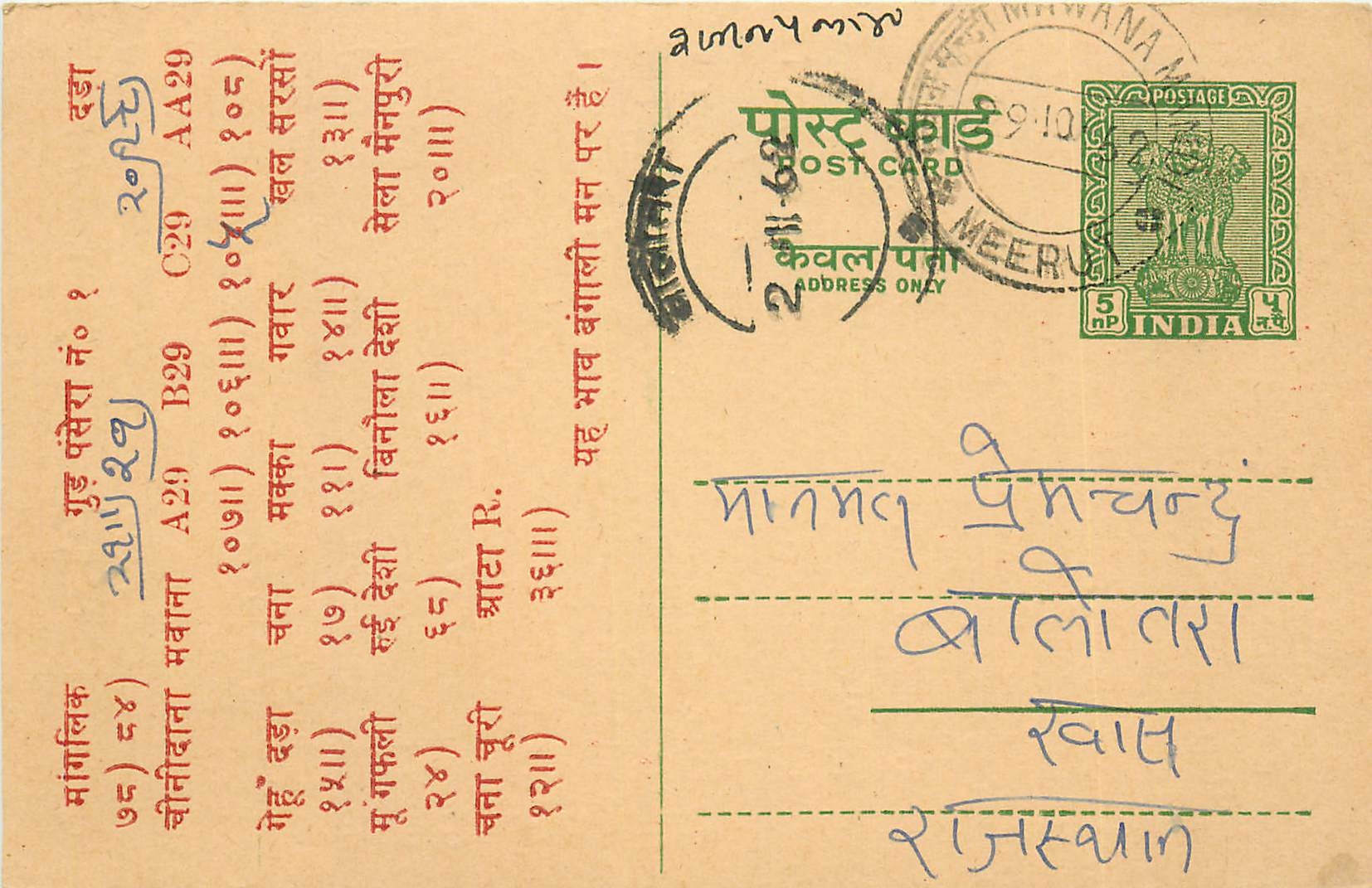 Inde India Cover Card 
