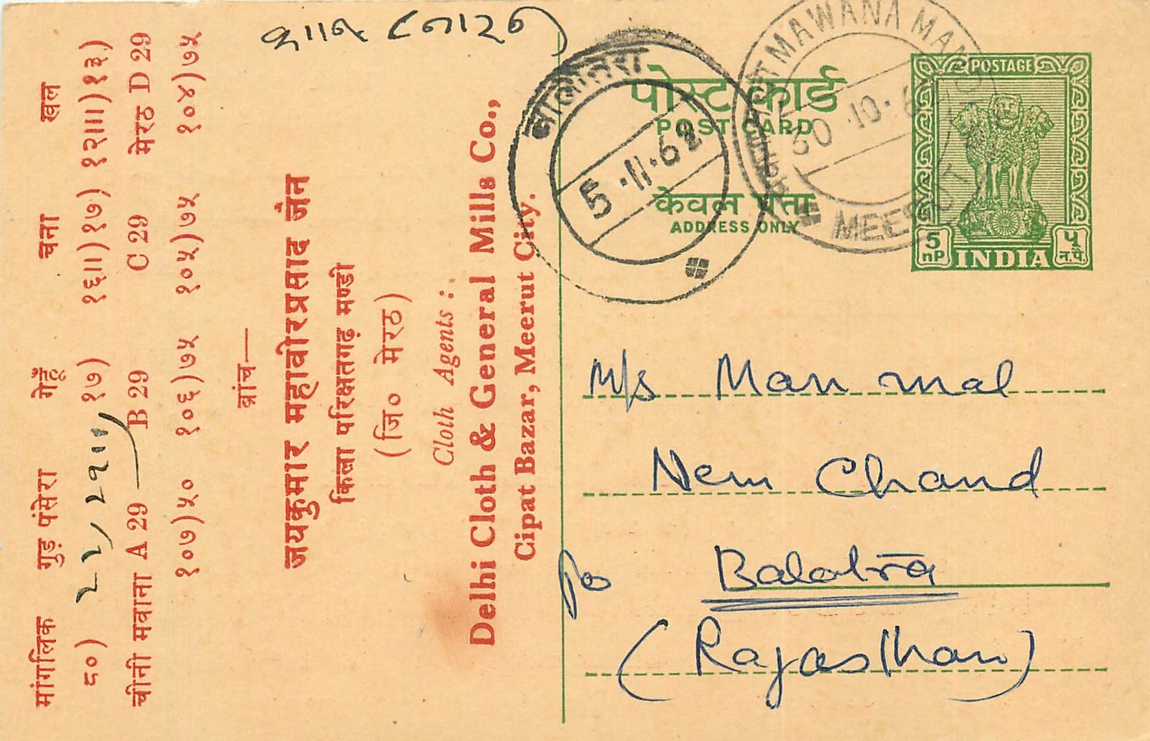 Inde India Cover Card 