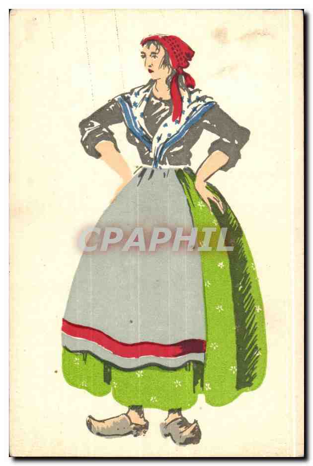 CPA Folklore Comte de Nice Femme de pecheur 1830