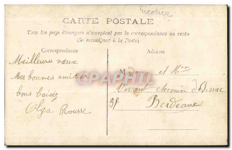 CPA Fantaisie Jeune fille — Verso