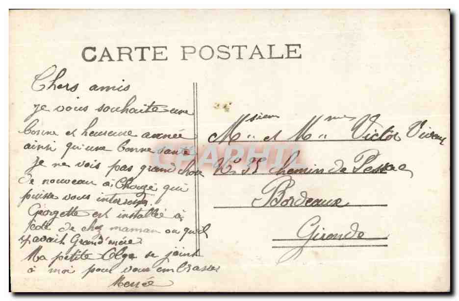 CPA Fantaisie Jeune fille Heureuse annee — Verso