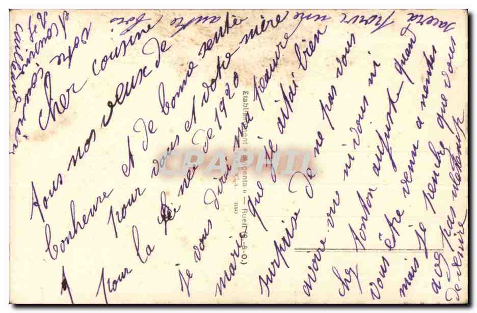 Femme en robe rose tenant un bouquet — REX 759 — Verso