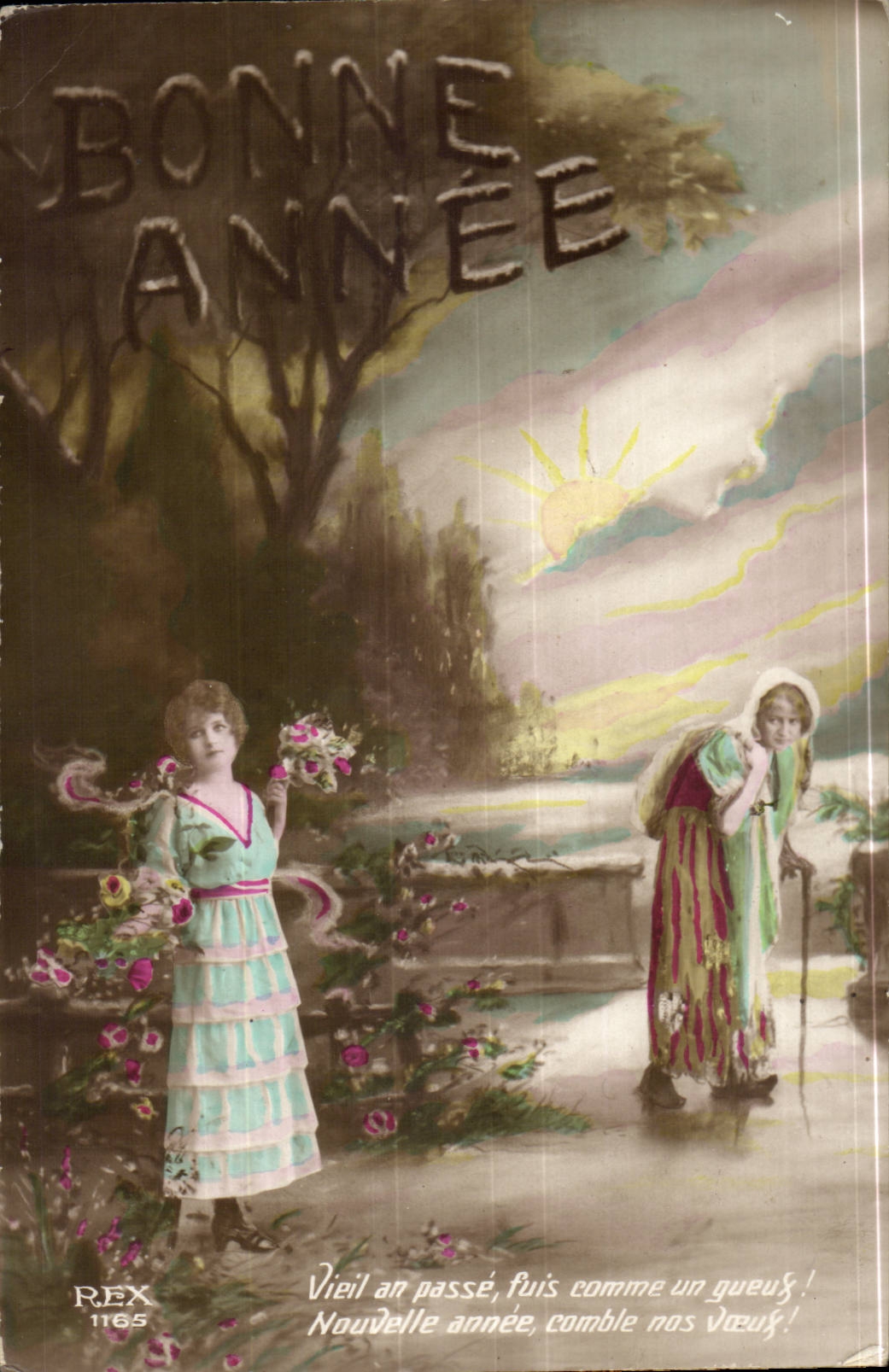 CPA Fantaisie Femme Bonne annee