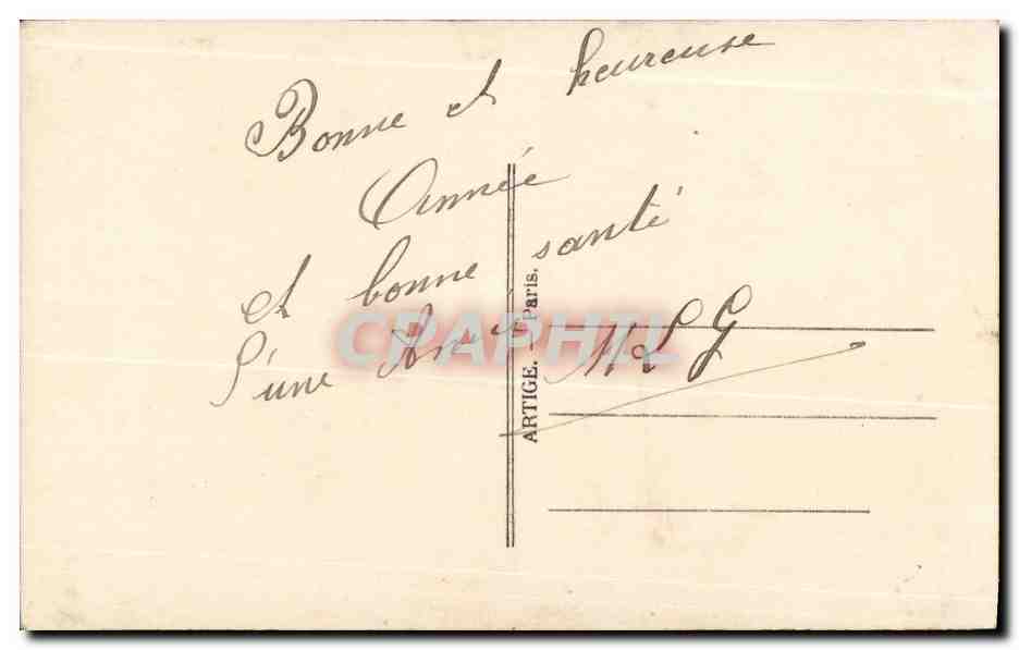 CPA Fantaisie Femme Bonne annee (militaria militaire) — Rückseite