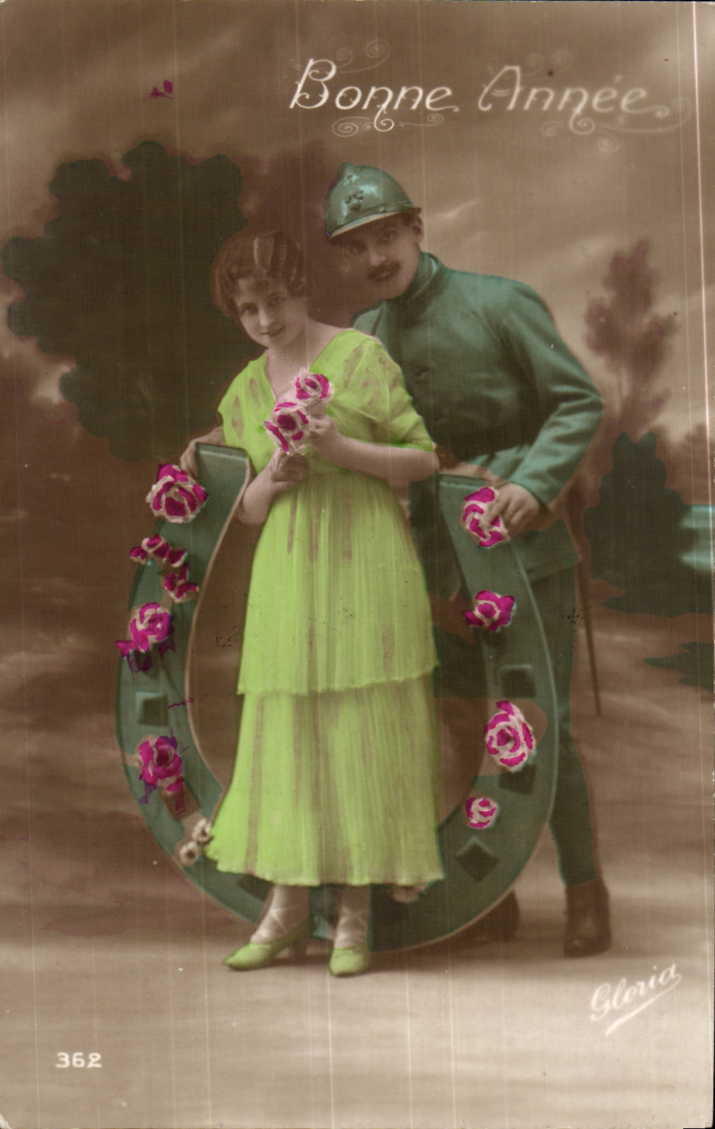 Soldat et jeune fille — Bonne Année — Gloria, n° 362