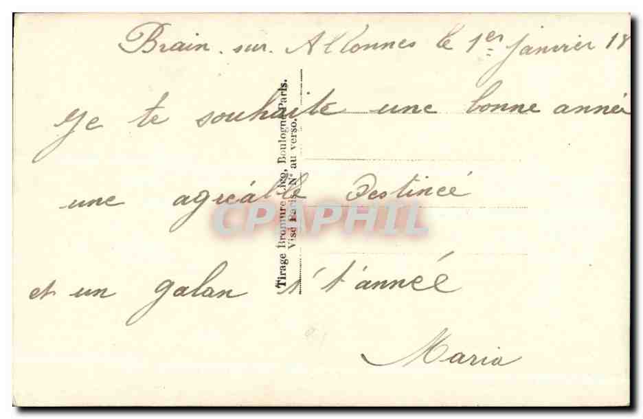 Soldat et jeune fille — Bonne Année — Gloria, n° 362 — Reverso