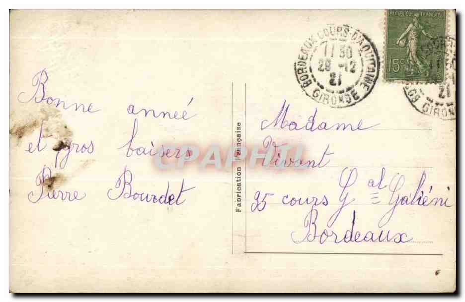 CPA Fantaisie Enfant Bonne annee  — Rückseite