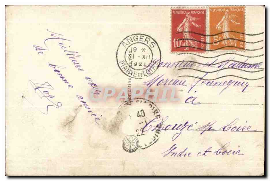 CPA Fantaisie Enfant Homme Heureuse annee  — Rückseite