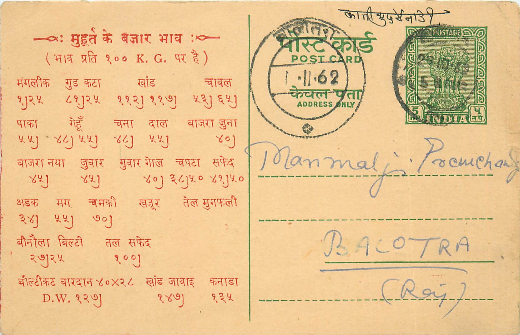 Inde India Entier Postal Stationary Tigre