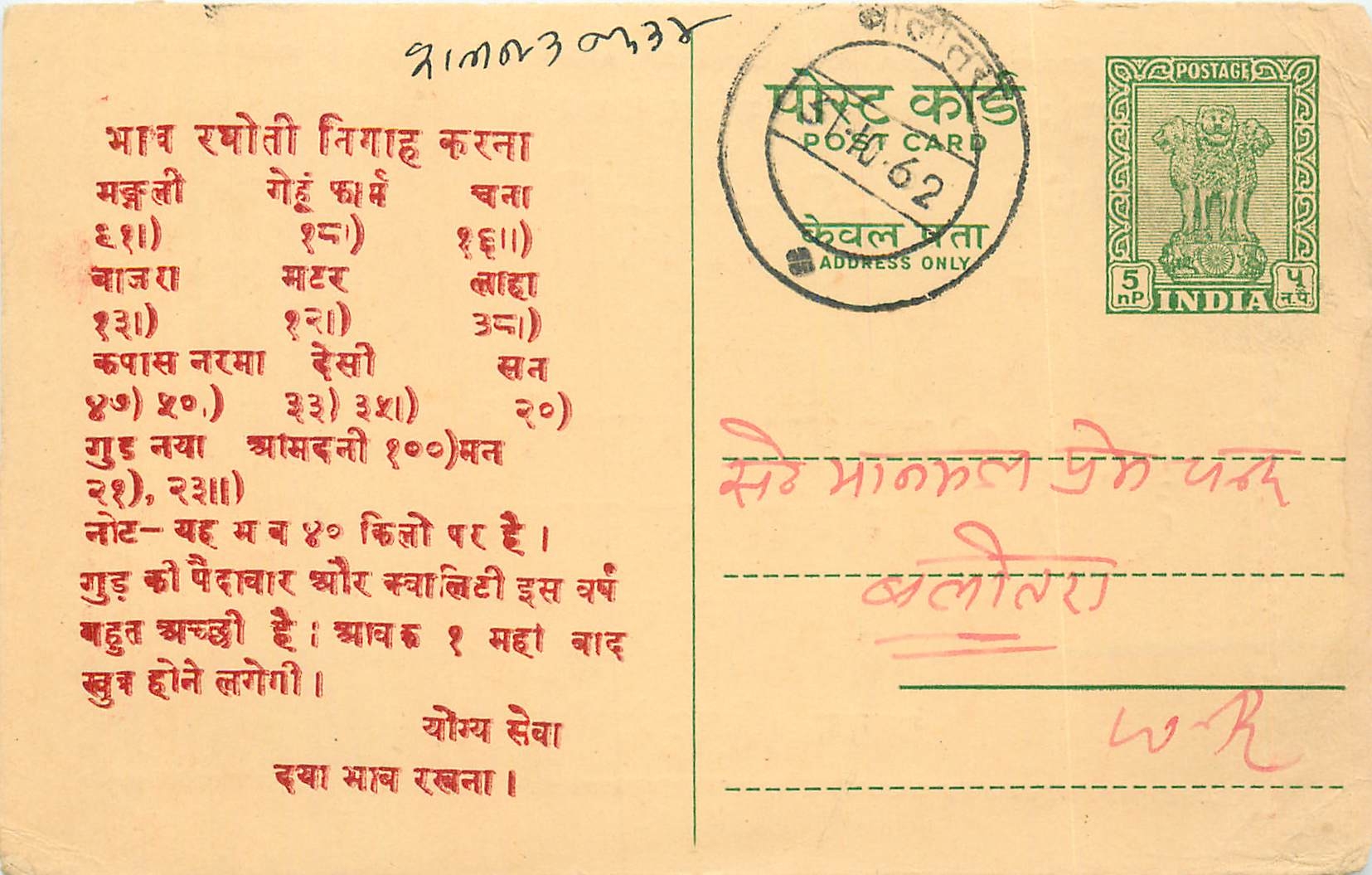 Inde India Entier Postal Stationary Tigre
