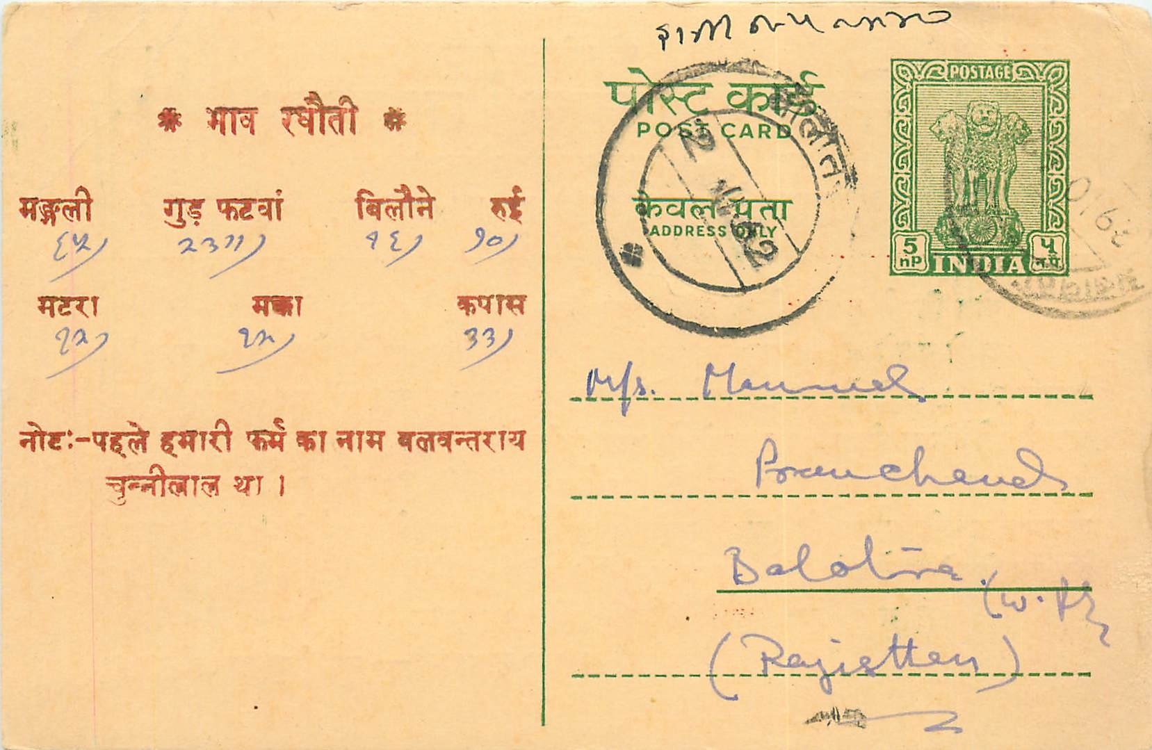 Inde India Entier Postal Stationary Tigre
