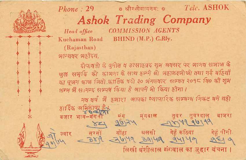 Inde India Entier Postal Stationary Tigre — Verso