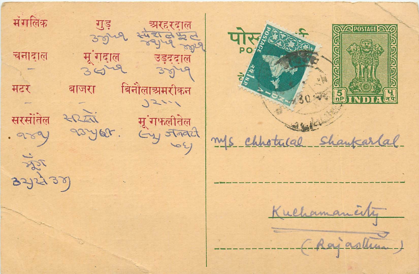 Inde India Entier Postal Stationary Tigre